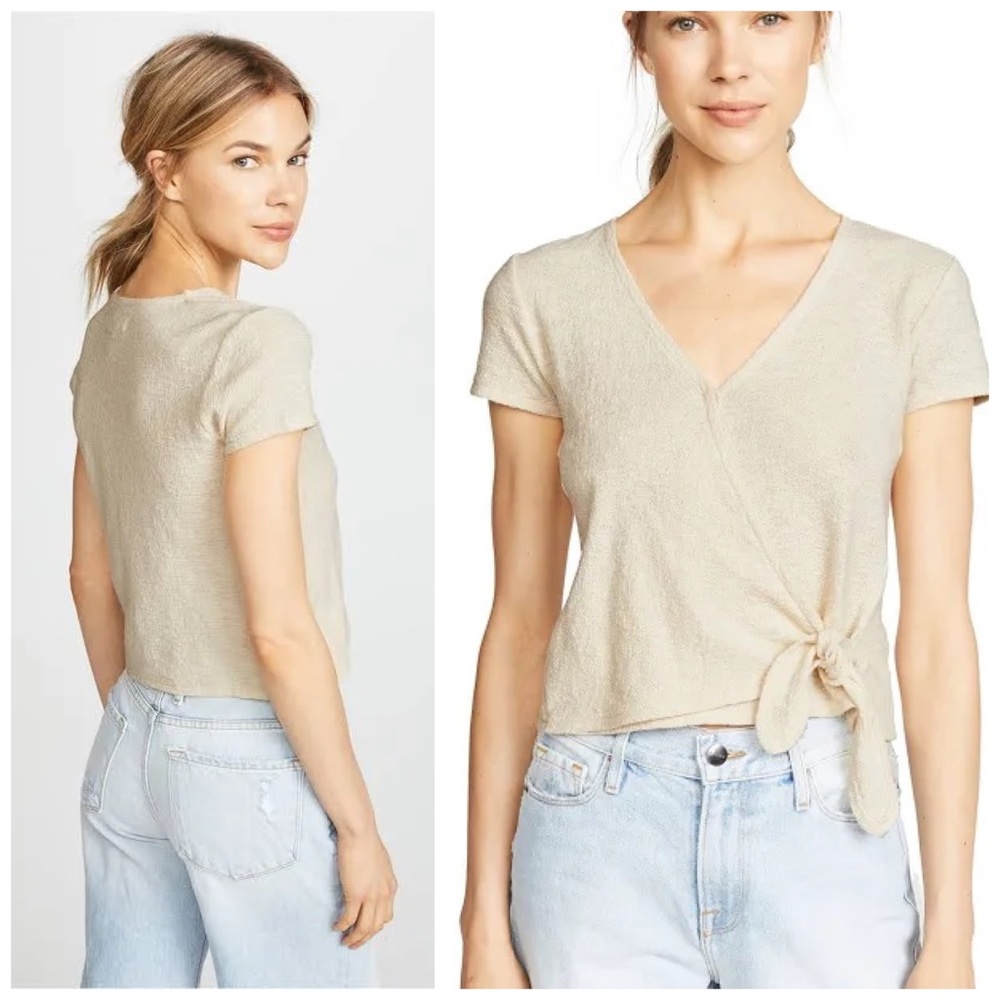 Madewell Semi Cropped Tied Waist Top